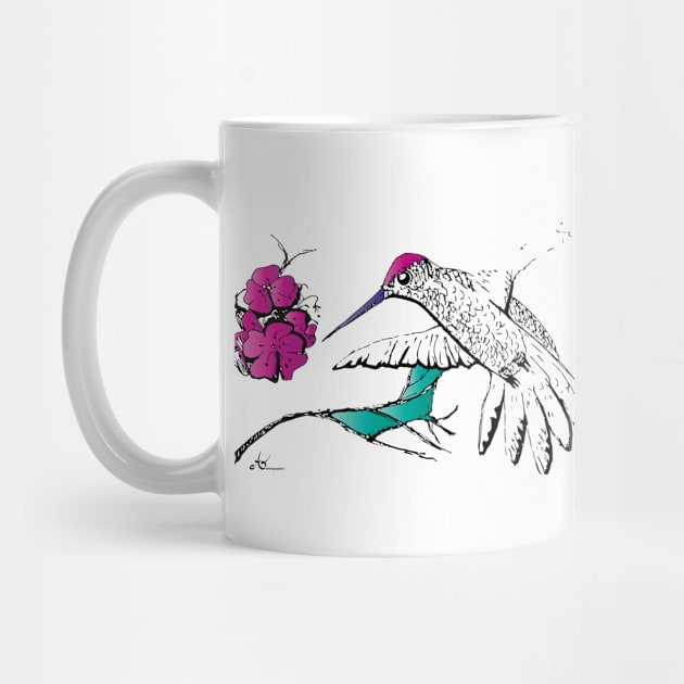 Hummingbird brightly coloured bird by Symbolsandsigns